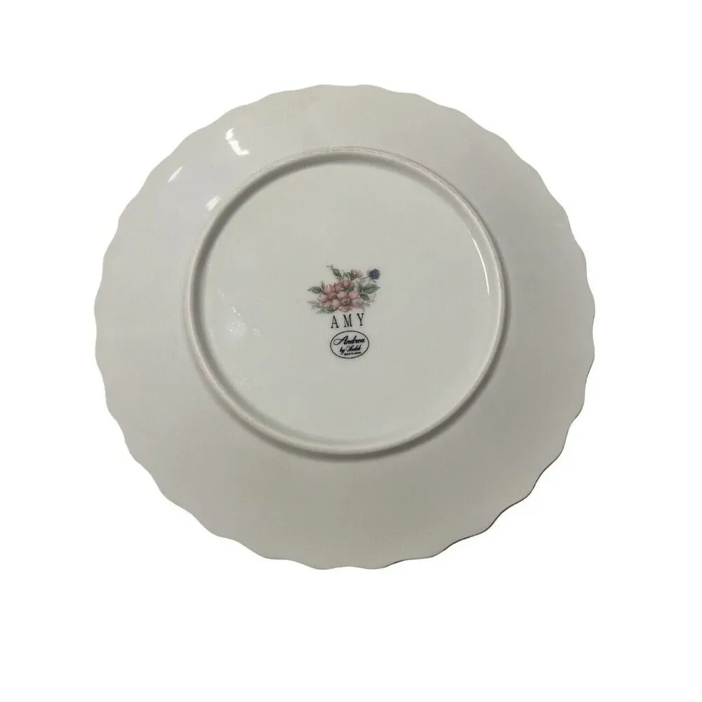 Andrea By Sadek Serve Tea Pot with Lid, Cup And Plate Porcelain Set